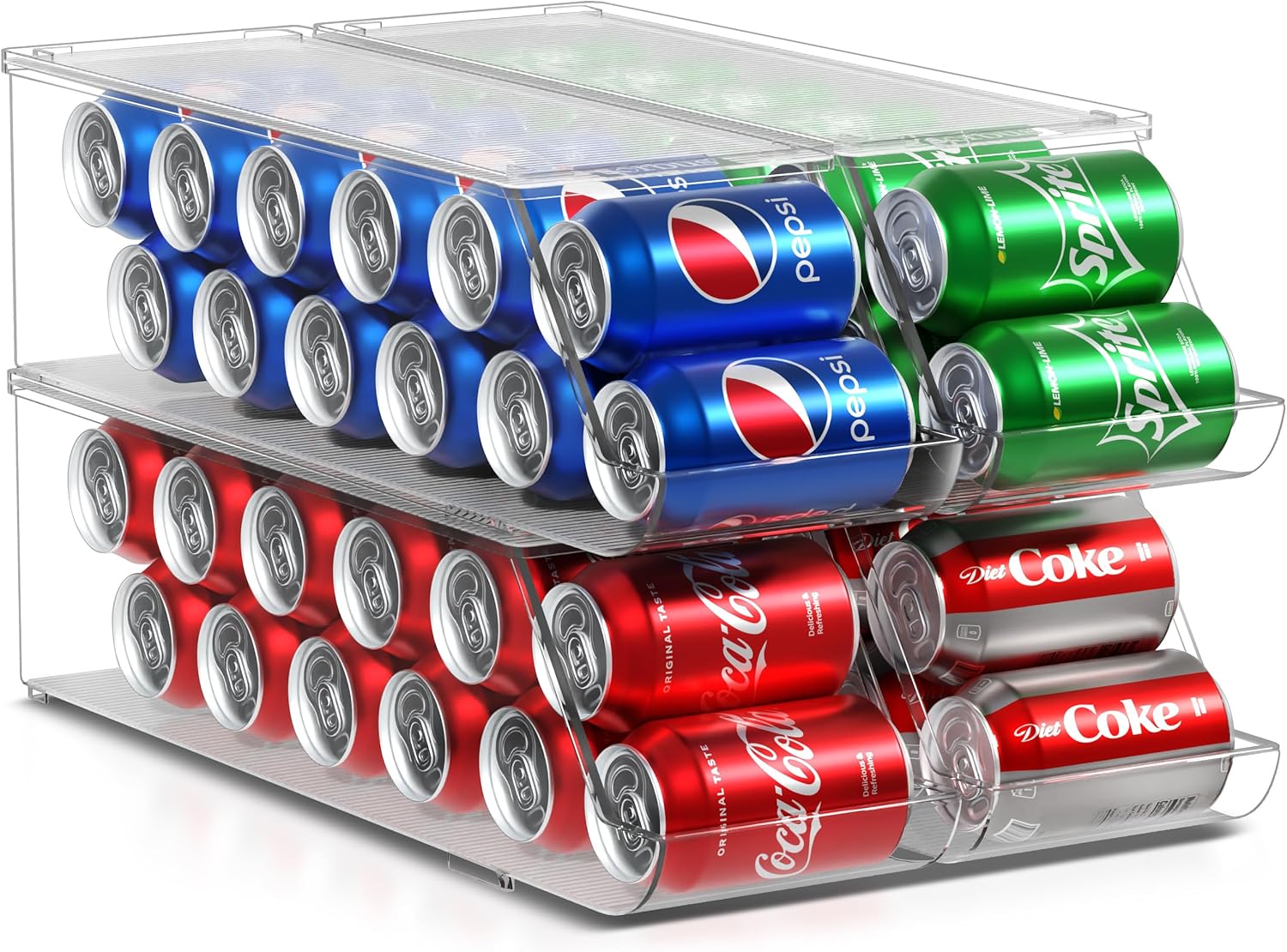Sorbus Soda Can Organizer for Refrigerator - Stackable Dispenser
