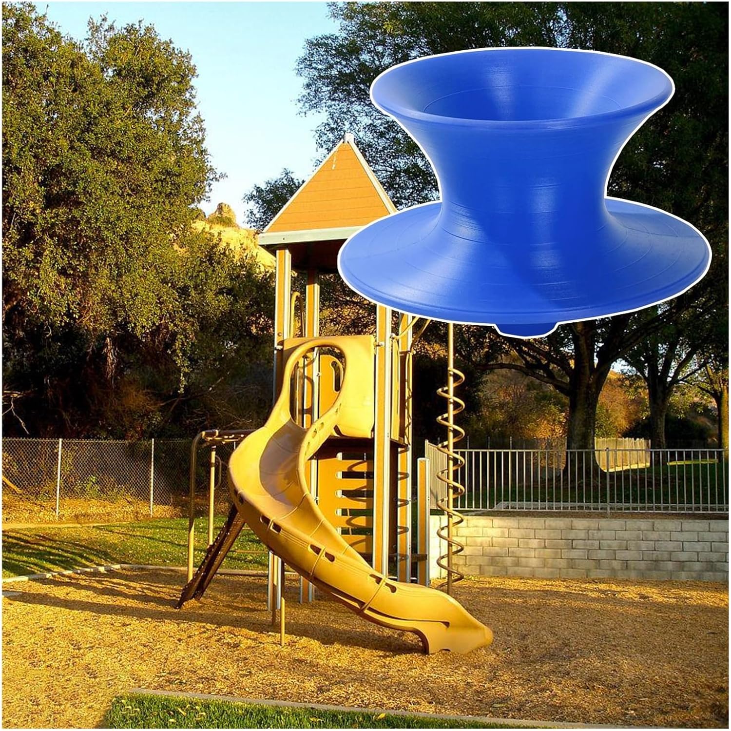 Ergonomic Kids Spinning Chair in Blue