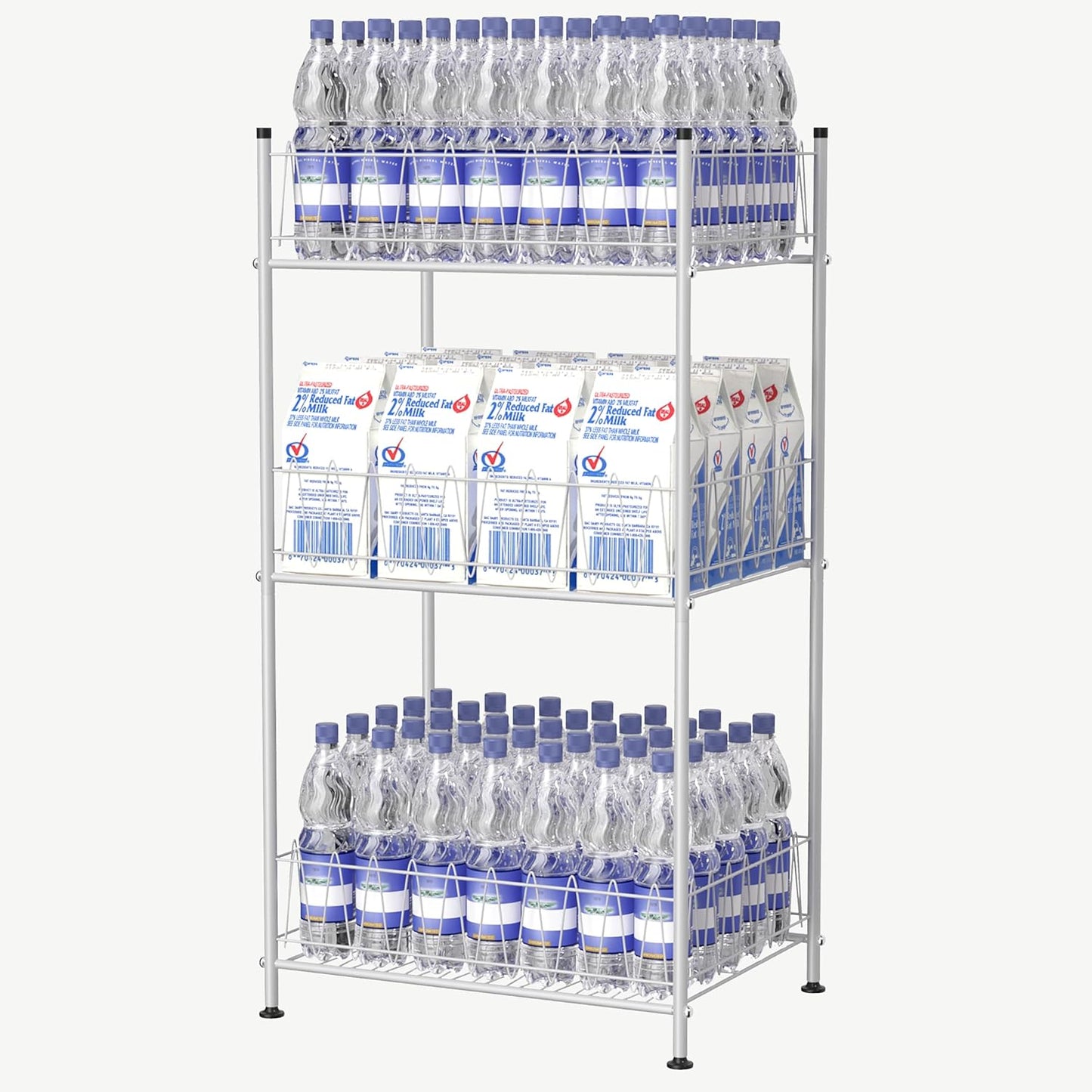 3 Tier Vertical Water Bottle Organizer for Kitchen and Pantry