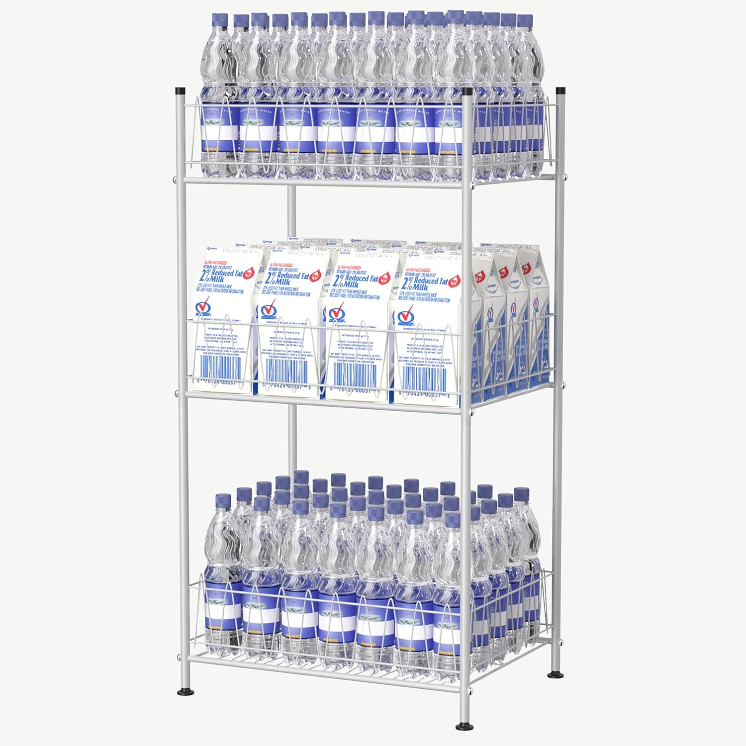 3 Tier Vertical Water Bottle Organizer for Kitchen and Pantry