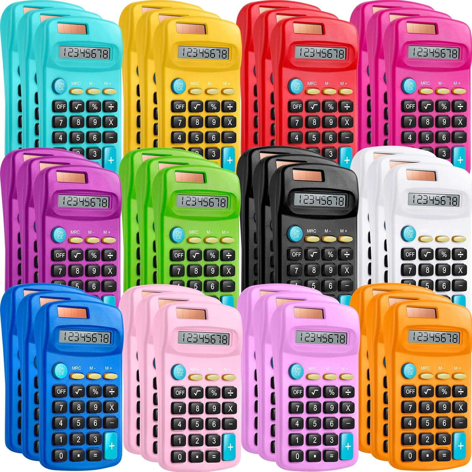 Portable Mini Calculator - Angled Display, Solar Power