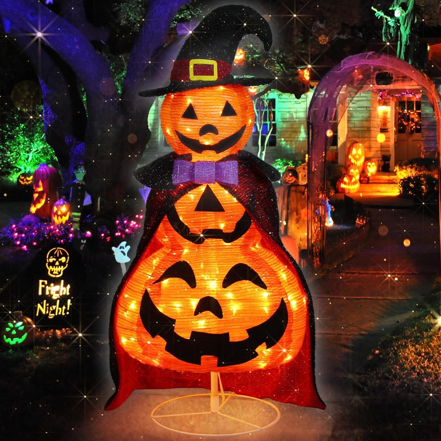 Light Up Pumpkin Decor Outdoor for Halloween Festivities