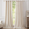 BULBUL Cream Velvet Blackout Curtains 96 in - Set of 2