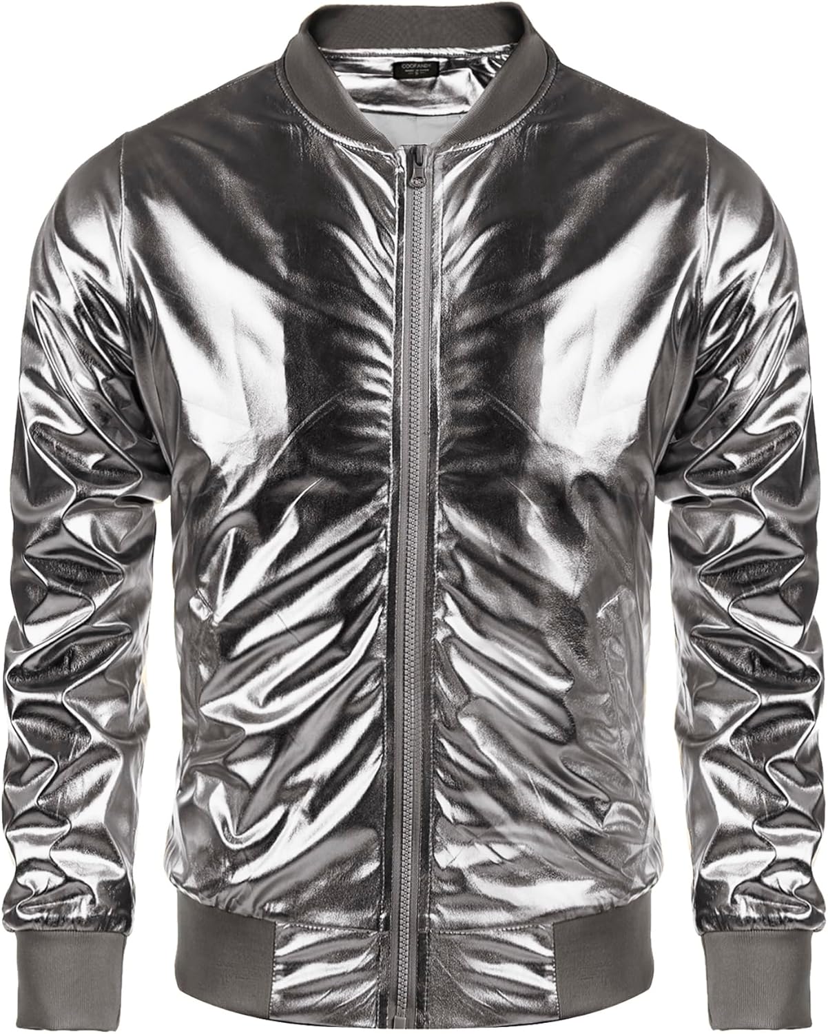 COOFANDY Men's Metallic Jacket for 70s Disco Party Style