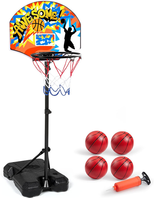 Adjustable Kids Basketball Hoop, Indoor Outdoor Fun!