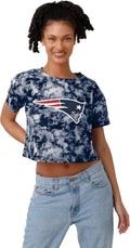 FOCO Womens NFL Tie-dye Big Logo Crop Top Shirt - Bold Fan Style