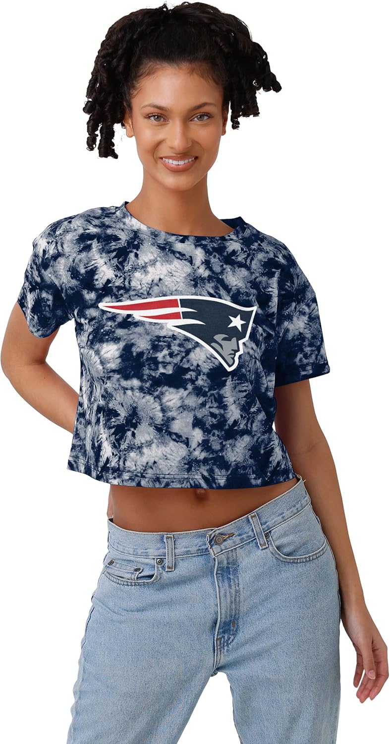 FOCO NFL Womens Team Logo Tie-dye Big Logo Crop Top Shirt Review