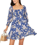 EXLURA Floral Ruffle Sun Dress - Romantic Tiered Skater Mini