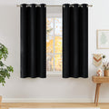 NICETOWN Short Faux Linen Black Blackout Curtains 63 in - Privacy