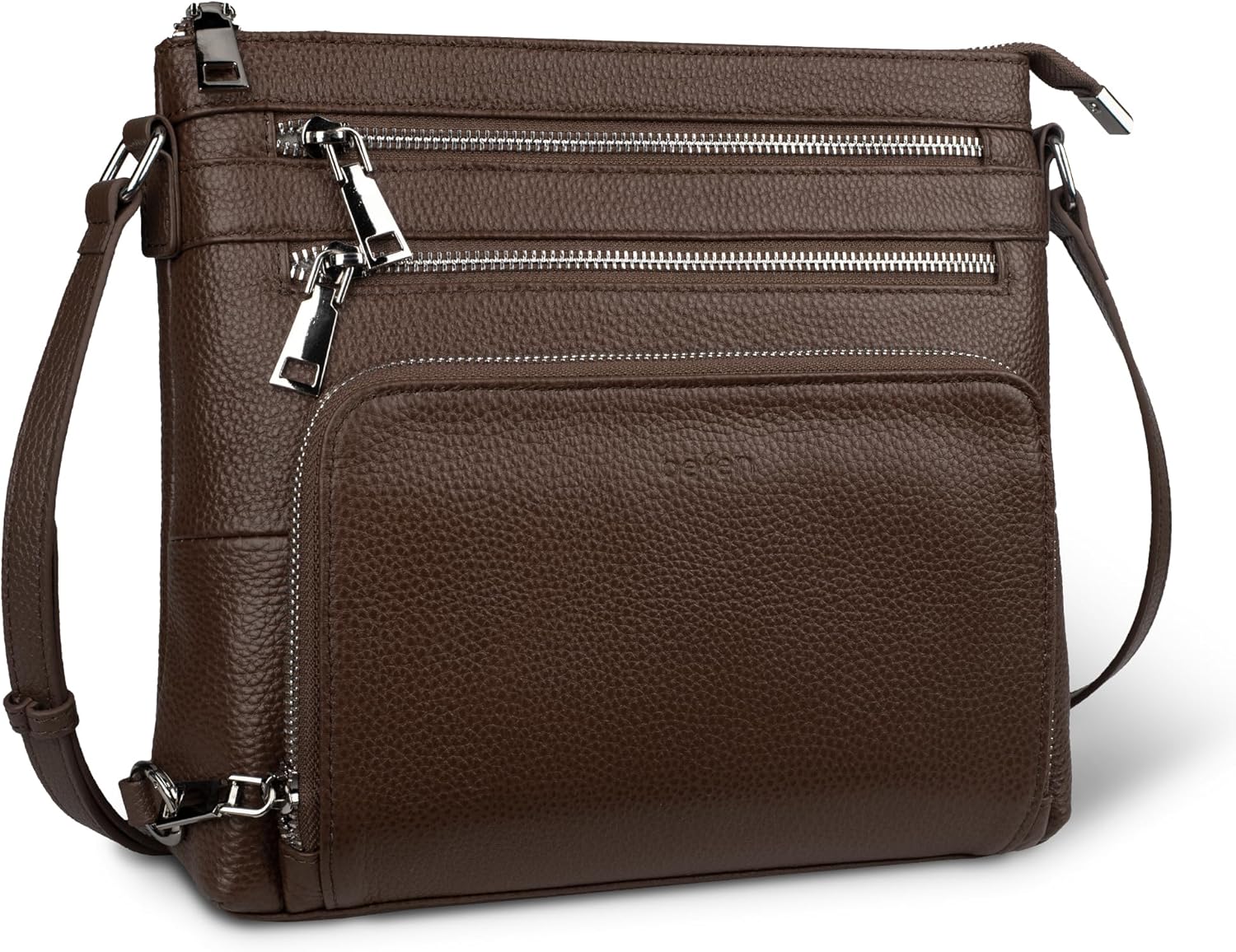Genuine Leather Crossbody Bag with RFID Protection for Women