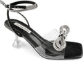 Zzheels Double Bowknots Crystal Sandals Clear Slingback (Style ZYK1)