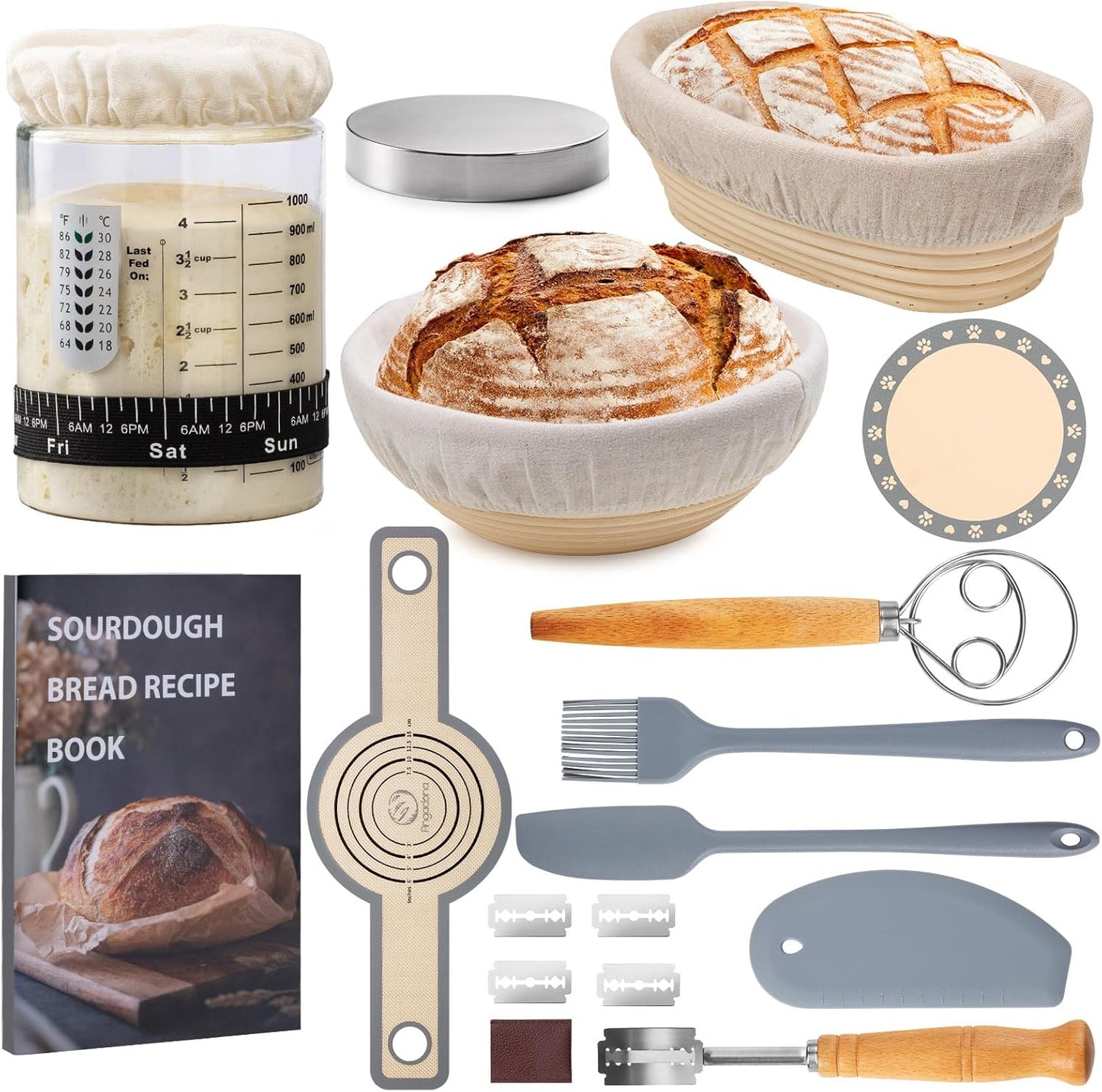 Complete Sourdough Starter Kit for Beginners with Tools