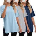 Huukeay 3 Pack Women's Oversized Gym T Shirts - Baggy Cotton Blend