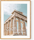 22x28 Poster Frame Solid Oak Wood with Mat - Natural Oak