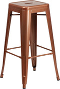 Commercial Grade 30in High Backless Copper Barstool - Stackable