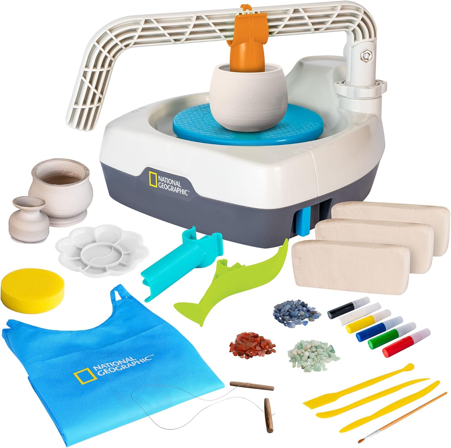 Deluxe Pottery Wheel Kit for Beginners with Air Dry Clay & Tools