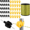 Electric Fence Kit 1640 ft Poly Wire with Insulators - Durable Pasture