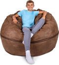 Big Joe Fuf Large Foam Filled Bean Bag Chair - Coffee Soft Vegan
