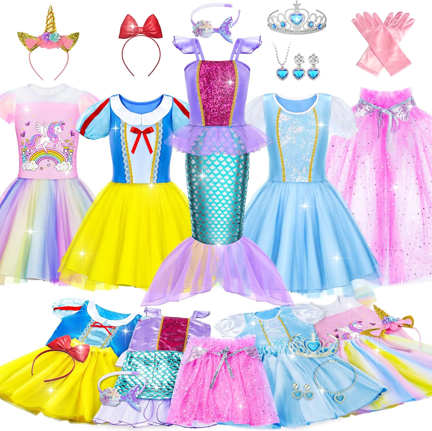 Princess Dress Up for Girls - Perfect Role Play Costume Set
