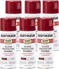 Rust-Oleum Stops Rust Spray Paint 6-Pack, Gloss Burgundy - Durable