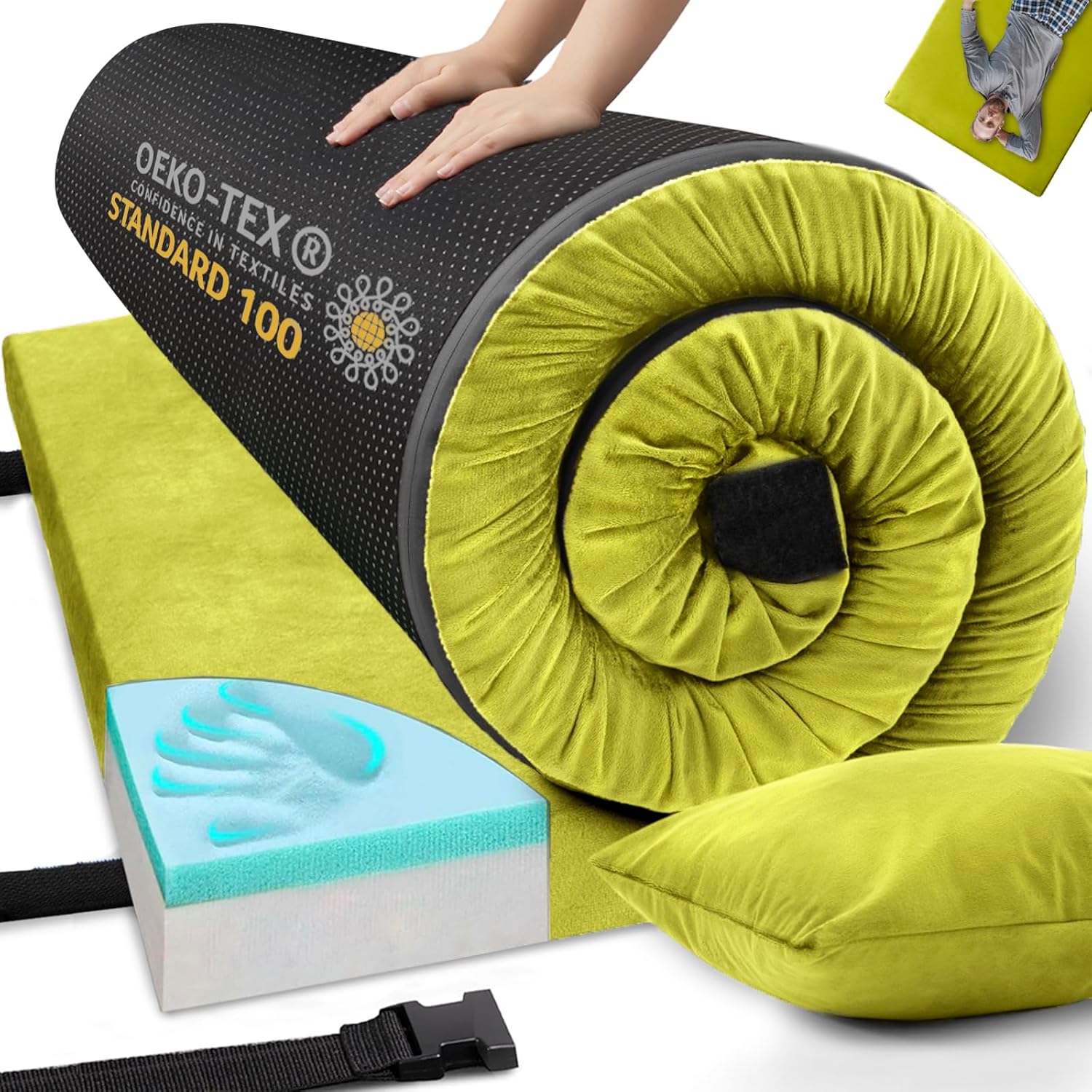 Memory Foam Camping Mattress: Waterproof & Portable with Pillow - Airpanda