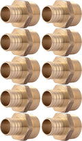 SharkBite 1 Inch Crimp MNPT Male Adapter, Pack of 10 - Durable Brass