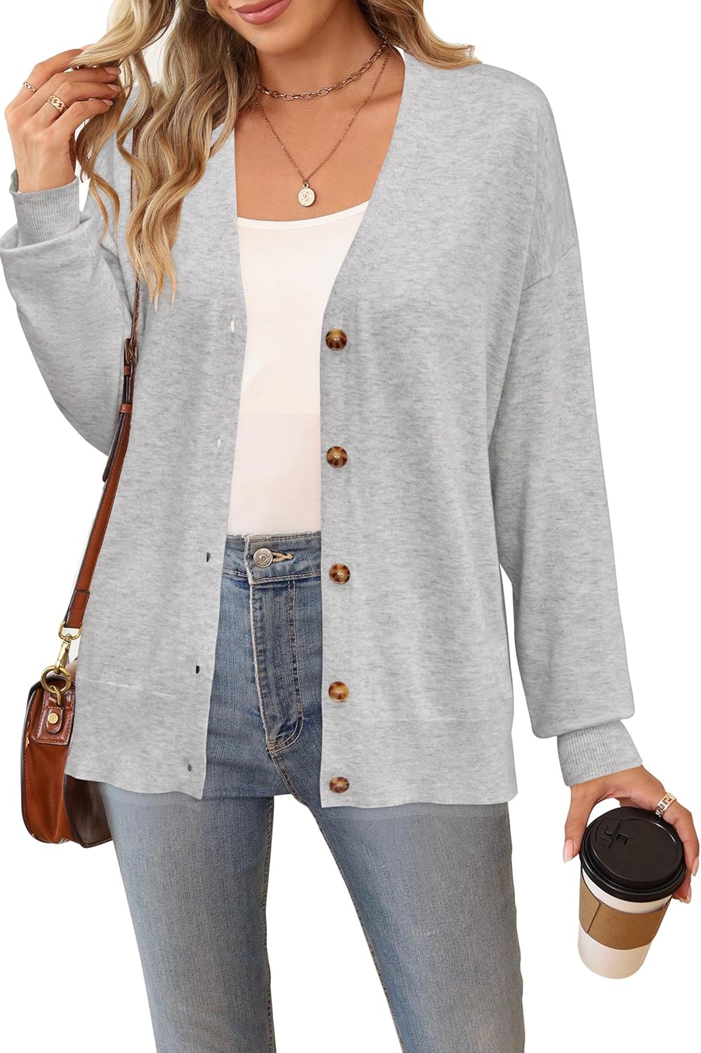 Wool Blend Lightweight Fall Business Casual Cardigan Sweaters