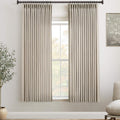 Linen Pinch Pleated Curtains 63 in 2 Panels - Textured Semi Sheer