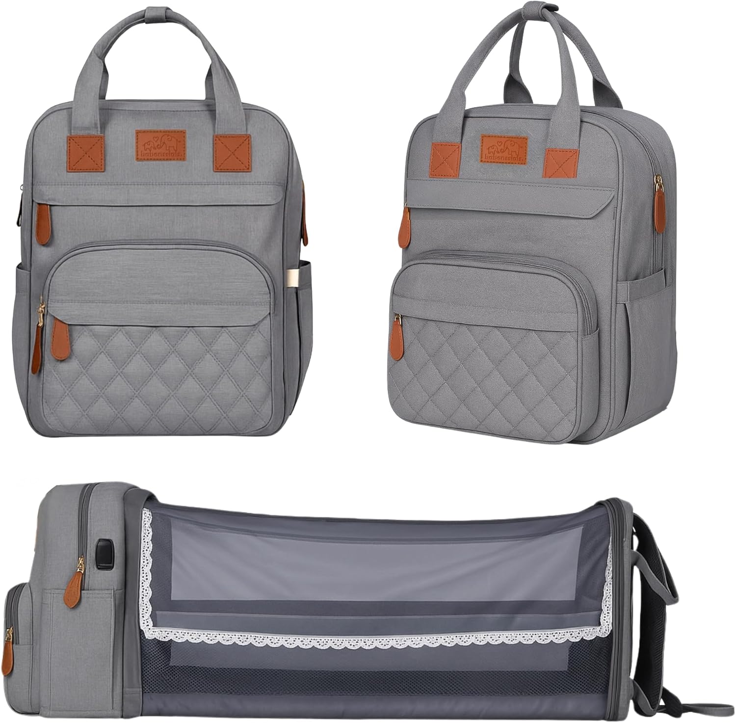 Large Diaper Bag Backpack with Changing Station for Parents