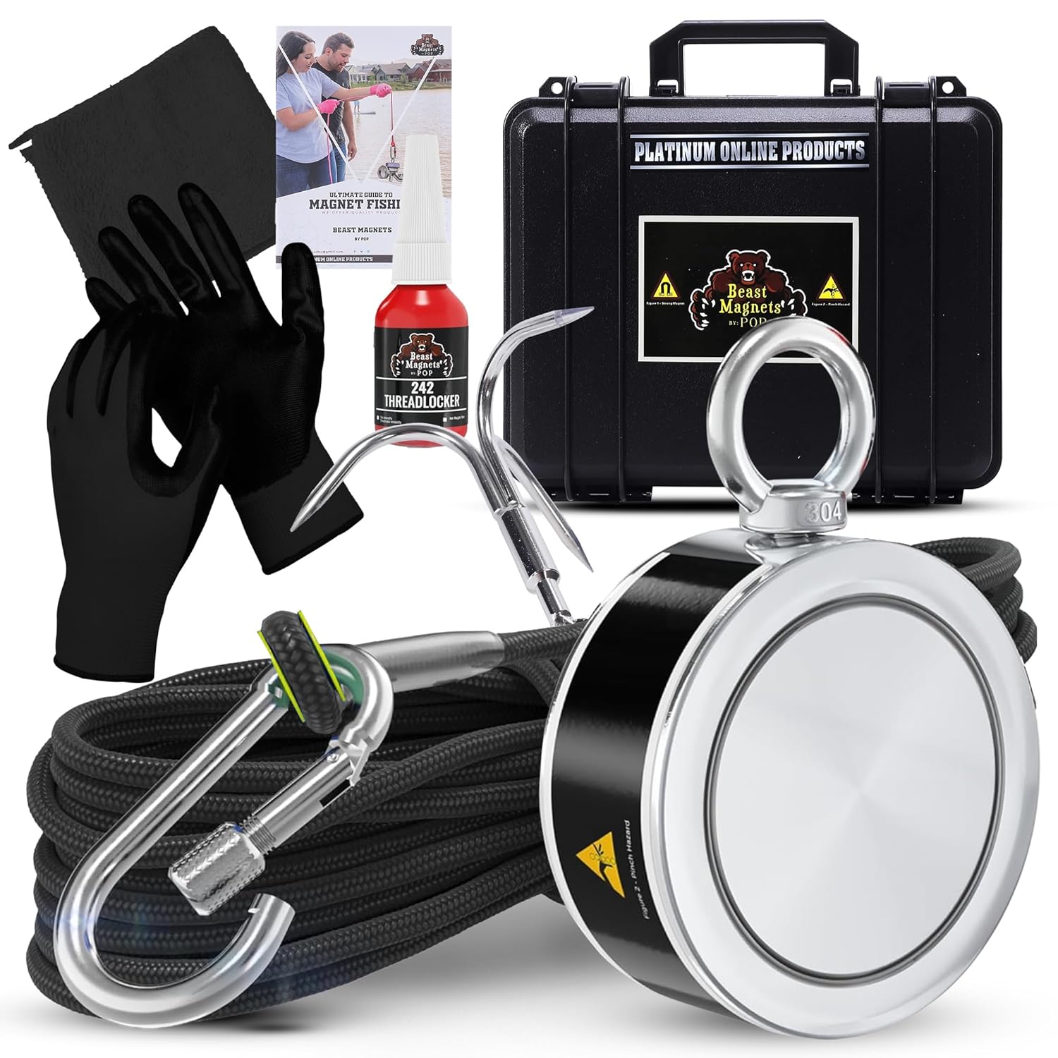 1000LB Complete Magnet Fishing Kit for Treasure Hunters