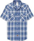 Casual Men's Plaid Snap Shirts with Short Sleeves for Everyday Use