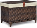 Wicker Storage Basket with Lid 200L - Tall Trunk with Feet