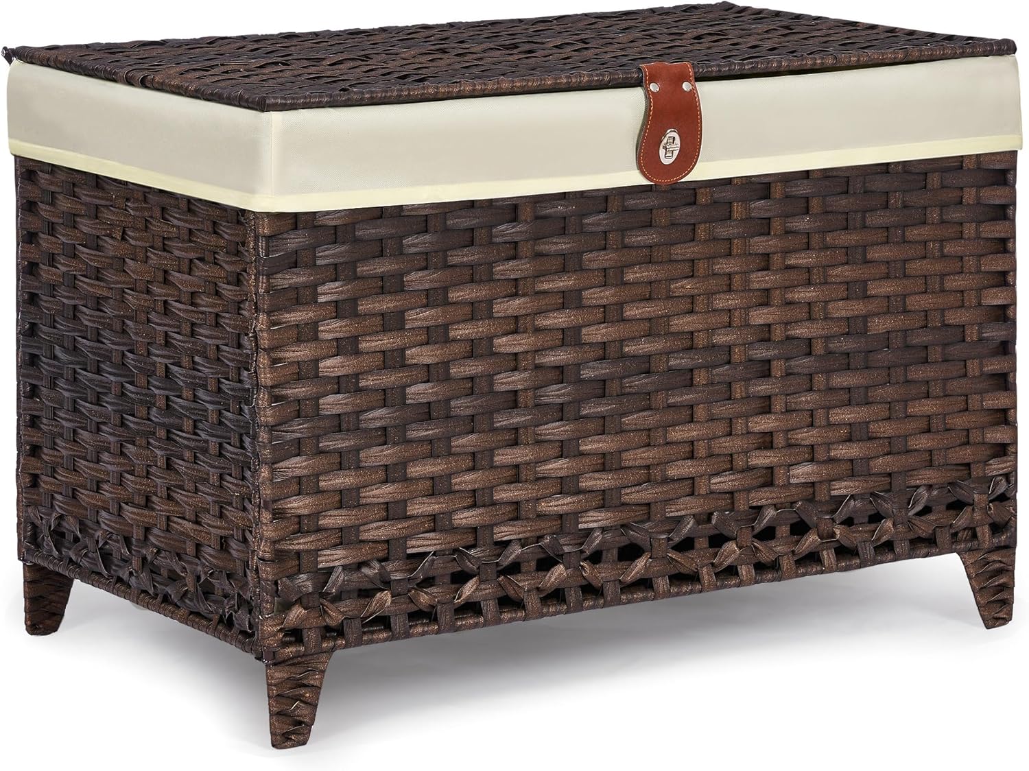 Wicker Storage Basket with Lid for Home Organization and Style