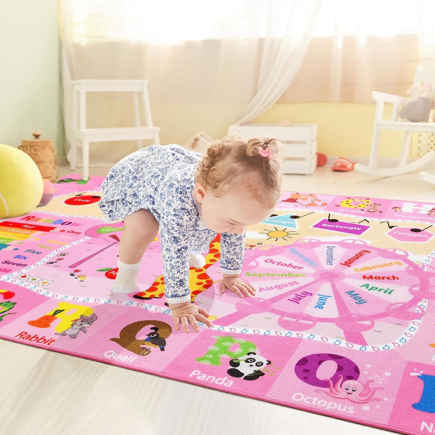 Kids Rugs for Playroom Bedroom Classroom Nursery, Fun and Safe