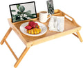 Extra Large Bamboo Bed Tray Lap Desk - Fits 17.3 in Laptops