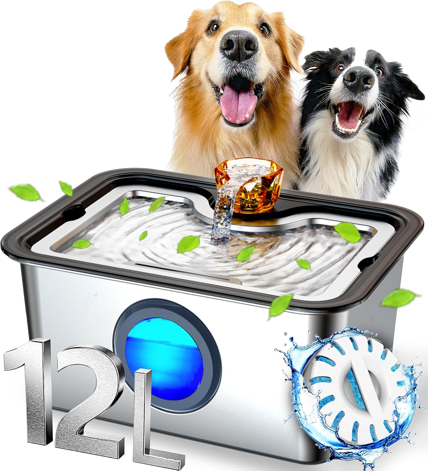 Large Dog Water Fountain with Ultra-Purification System