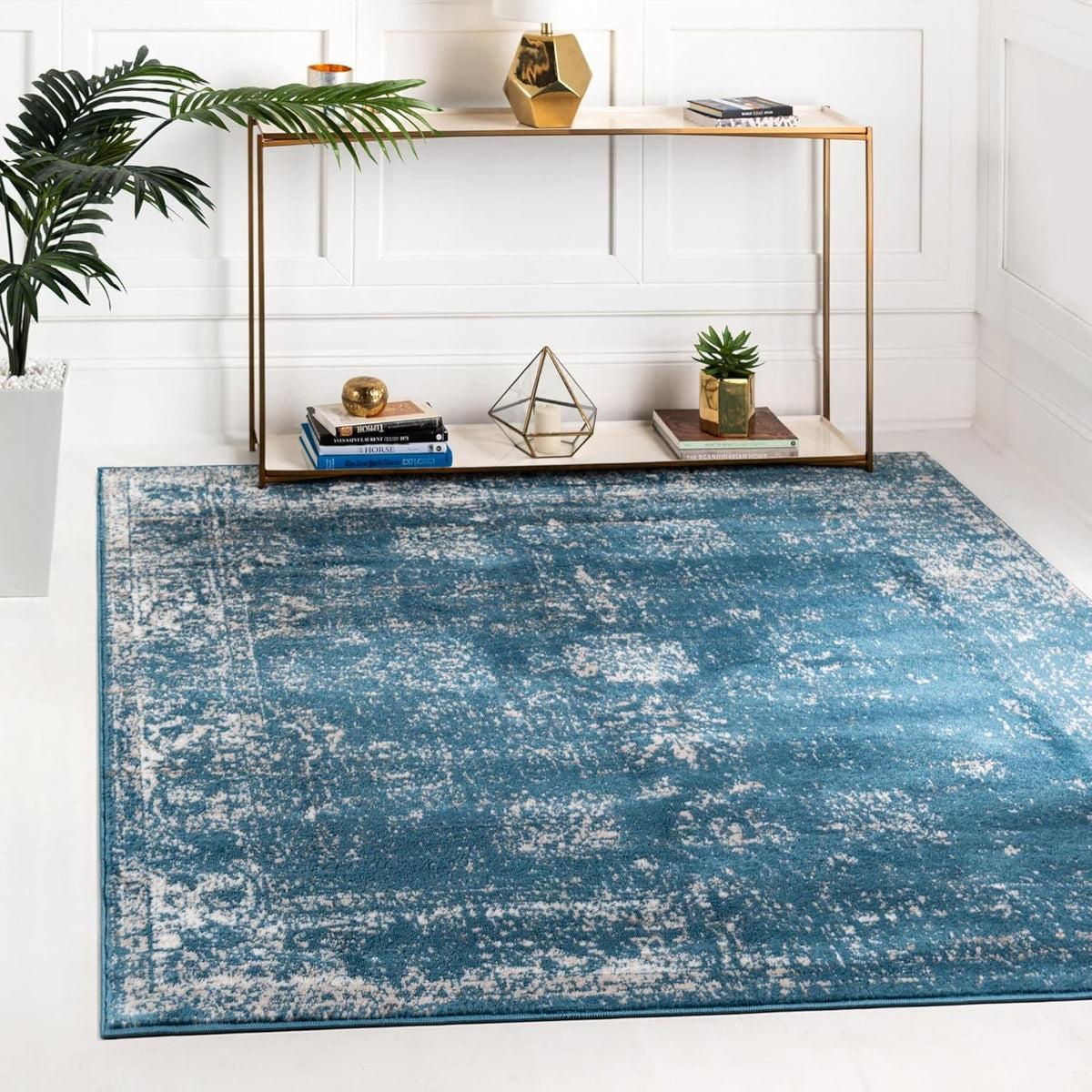 Unique Loom Sofia Collection Area Rug - Casino in Blue/Ivory