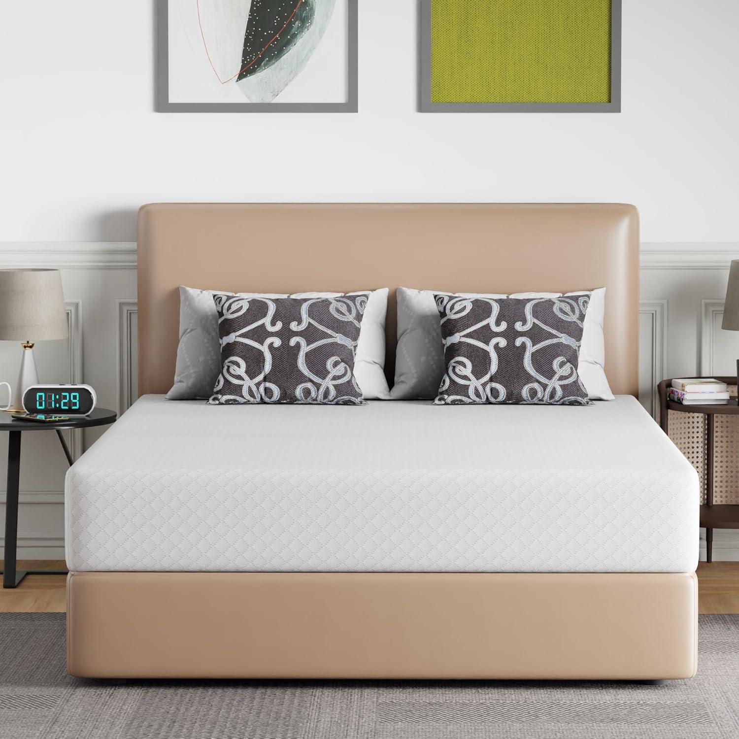 FDW 10 Inch Queen Mattress with Gel Memory Foam Comfort