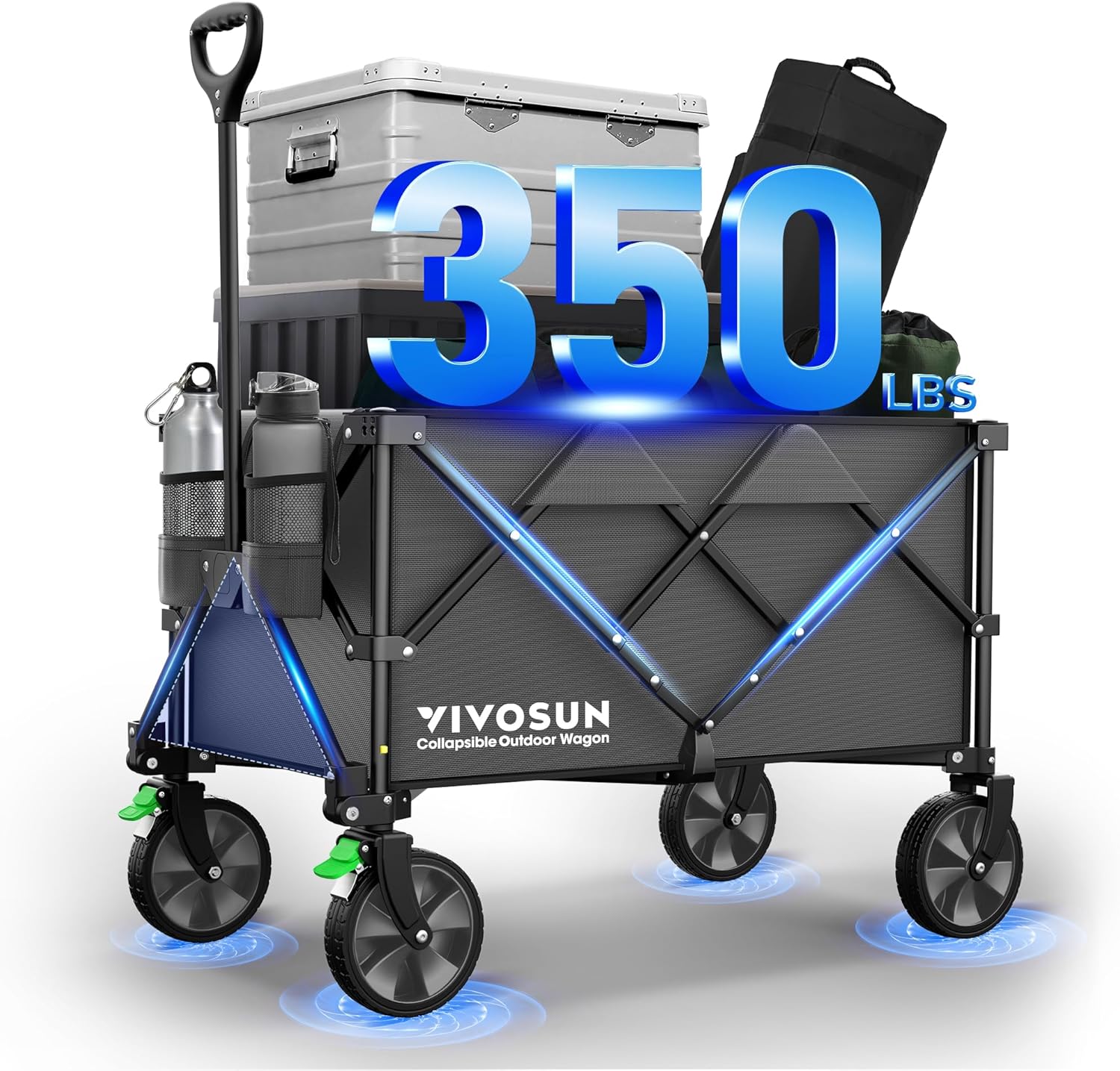 VIVOSUN Collapsible Folding Wagon for Outdoor Utility Use