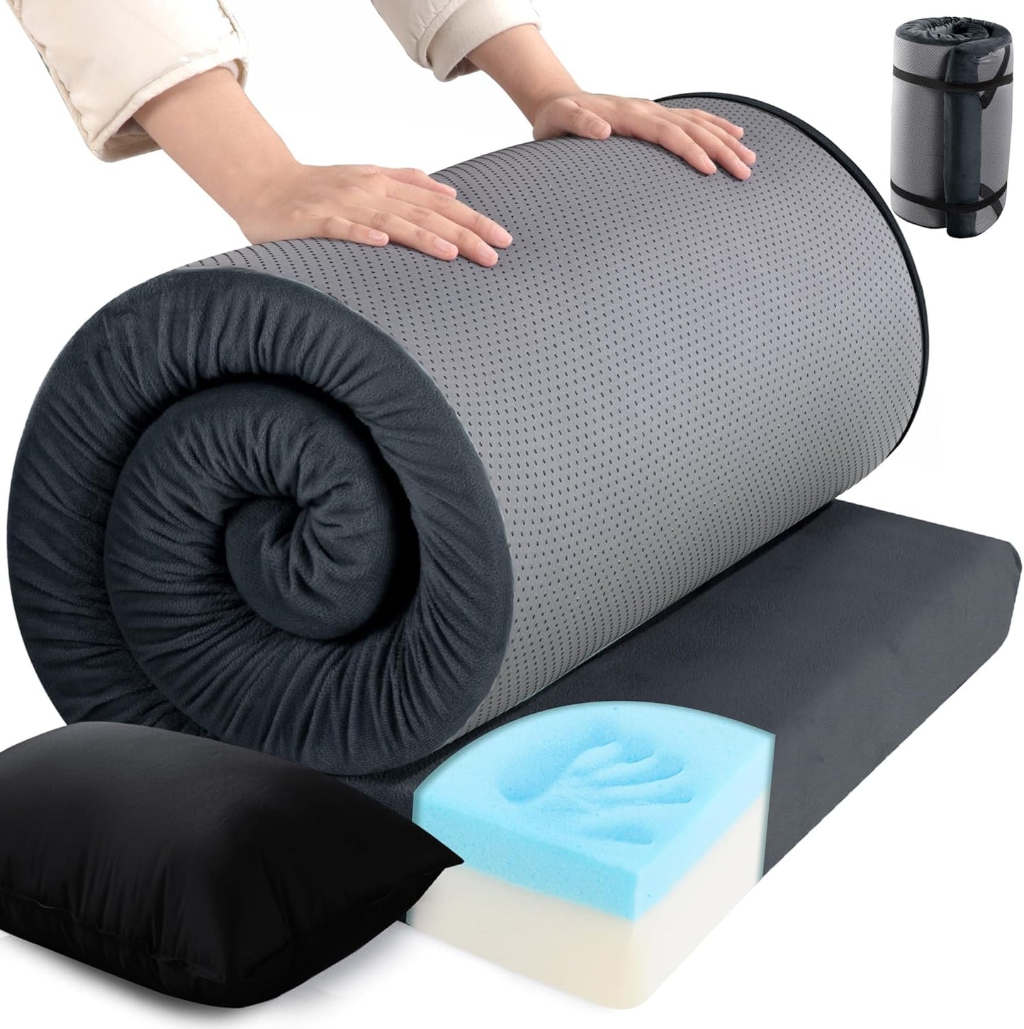 HOMBYS 3 Memory Foam Camping Mattress: Portable Comfort!