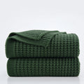 Douceur Christmas Green Throw Blanket for Bed - Soft Chunky Knit