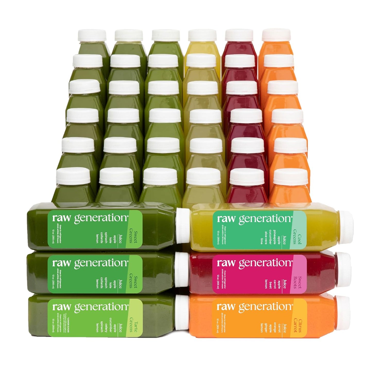 Raw Generation Cold Pressed Juice Variety Pack for Health Boost
