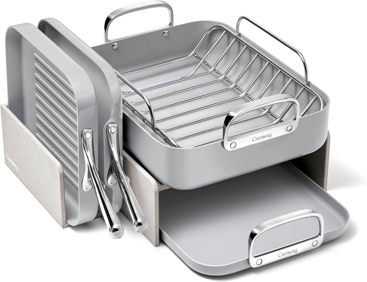 Caraway Square Cookware Set - Non-Toxic Ceramic Pans for All