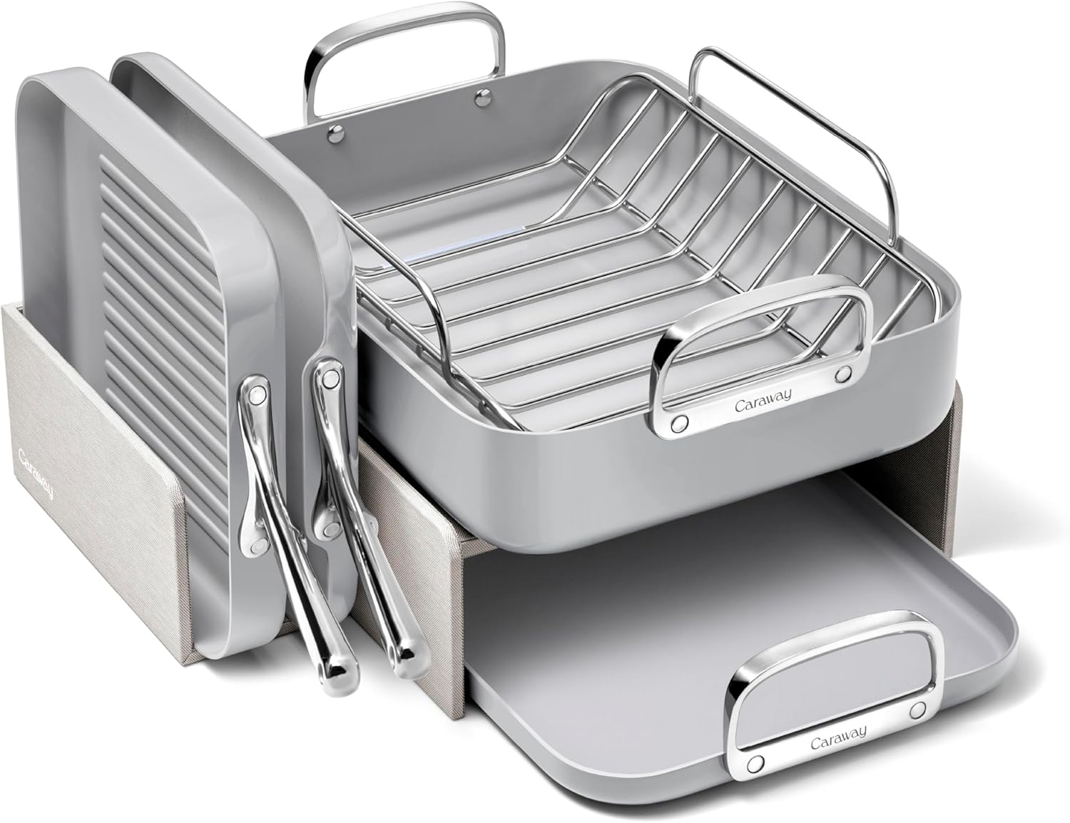 Caraway Square Cookware Set - Non-Toxic Ceramic Pans for All