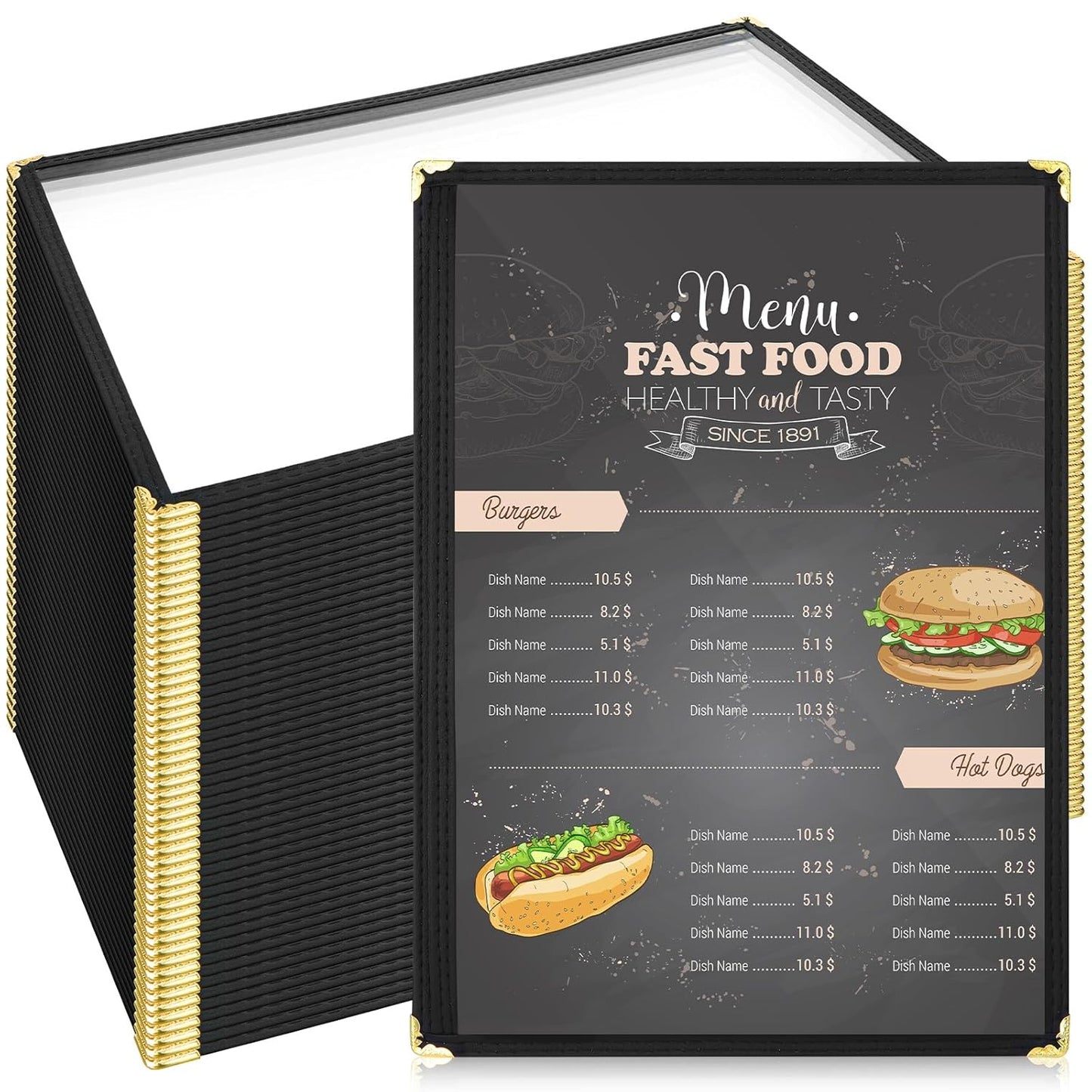 50 Pcs Restaurant Menu Covers for Cafe Bar Hotel Use