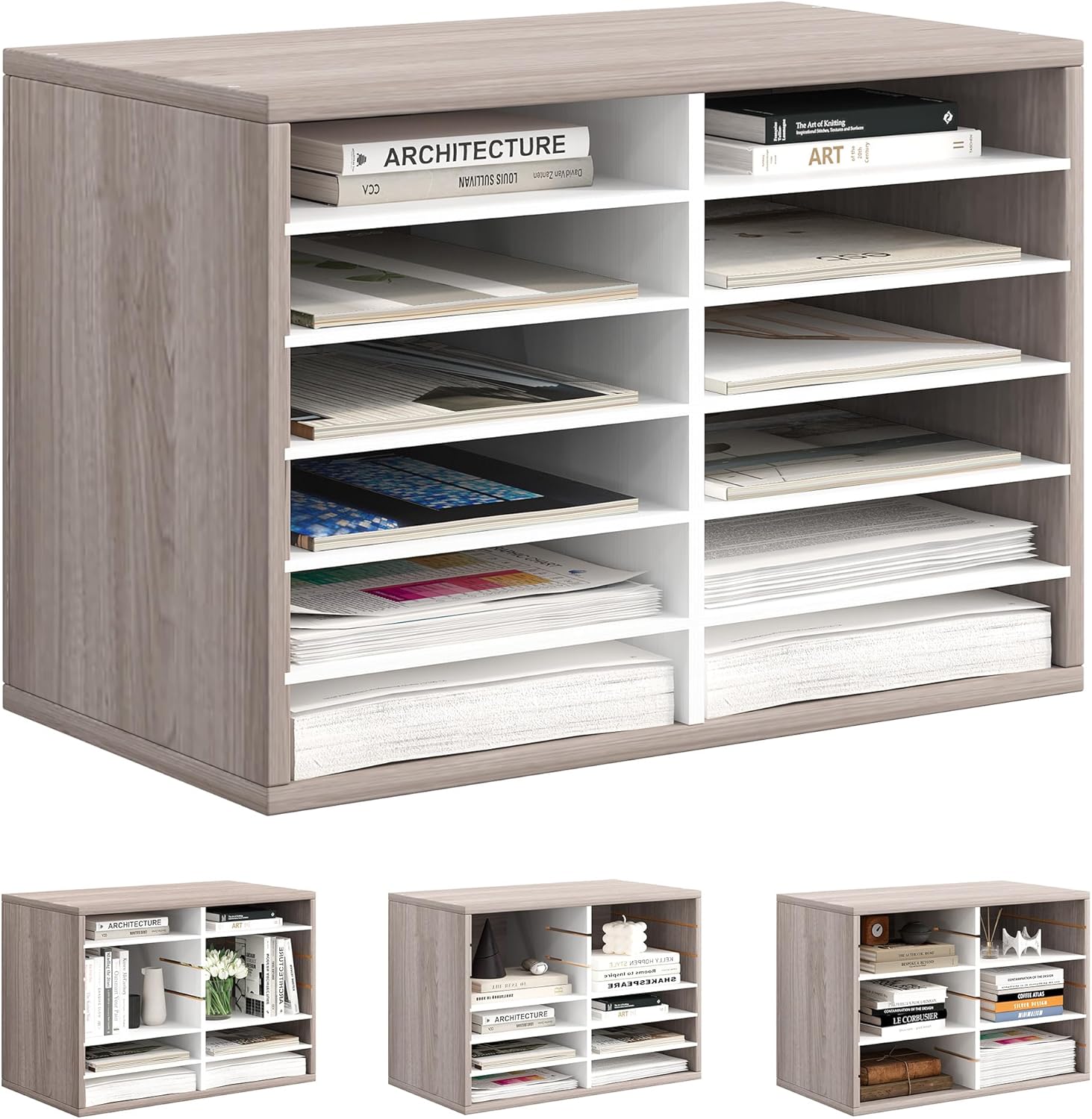 Mail Organizer Countertop with 12 Slots for Efficient Storage