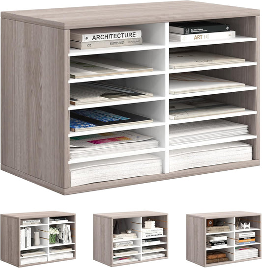 Mail Organizer Countertop with 12 Slots for Efficient Storage