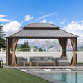 Domi 12ftx16ft Hardtop Gazebo Canopy Metal - Ventilated Double Roof