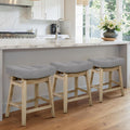 Counter Height Bar Stools Set of 3 - Comfortable Upholstered Saddle