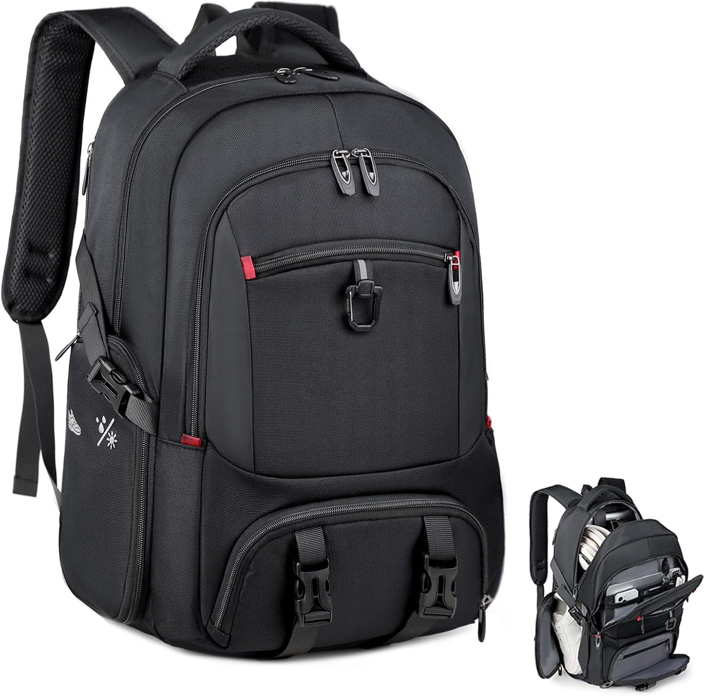 Expandable Gym Backpack for Men and Women with Shoe Compartment